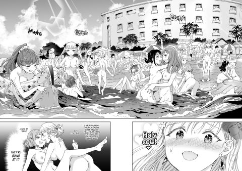 Happy Nudist Beach - It's a Great Day for a Lesbian Beach Orgy! Chapter 1 page 8