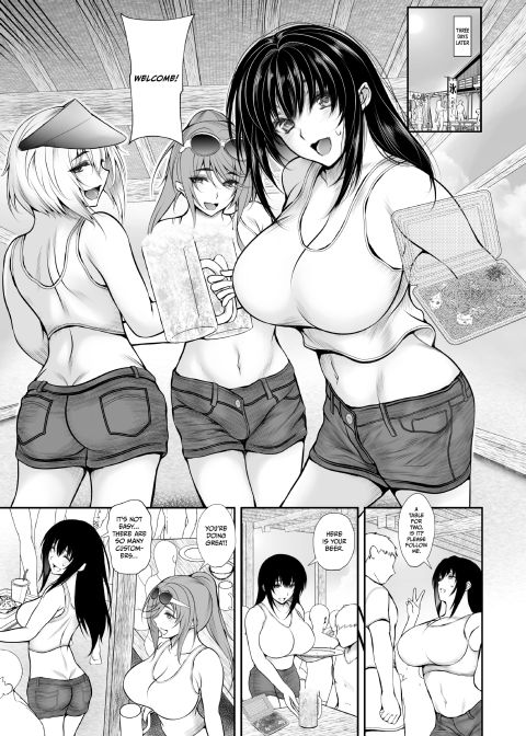 Three-for-all Summer Orgy at the Beach Hut Chapter 1 page 4
