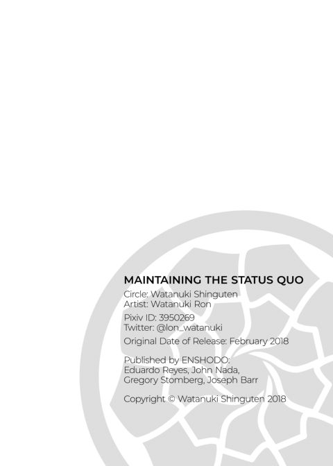 Maintaining the Status Quo Chapter 1 page 18
