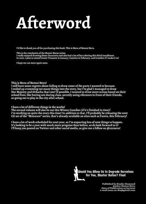 Would You Allow Us to Degrade Ourselves for You, Master Butao? Final Chapter 1 page 23