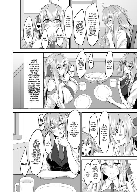 Two Flowers for Two Delivery Girls - Dog Girl and Winged Girl Make Steamy Happy Love with their New Dicks Chapter 1 page 5