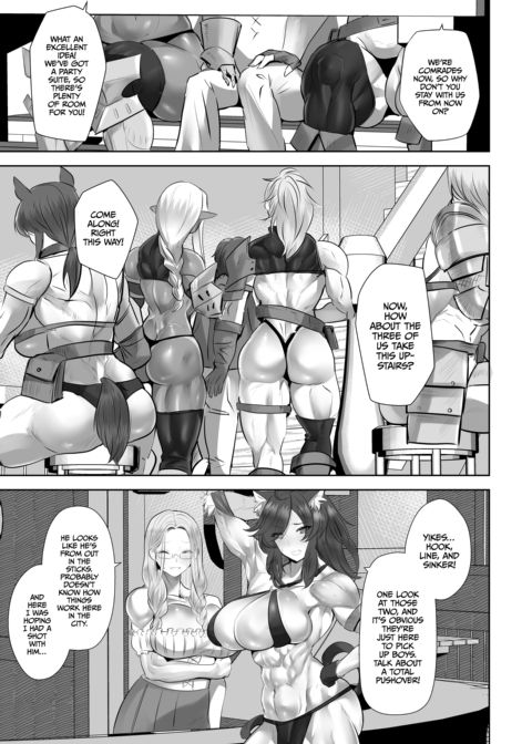Role Reversal Reincarnation: Beefcake Swordswomen Seeking Healslut Chapter 1 page 8
