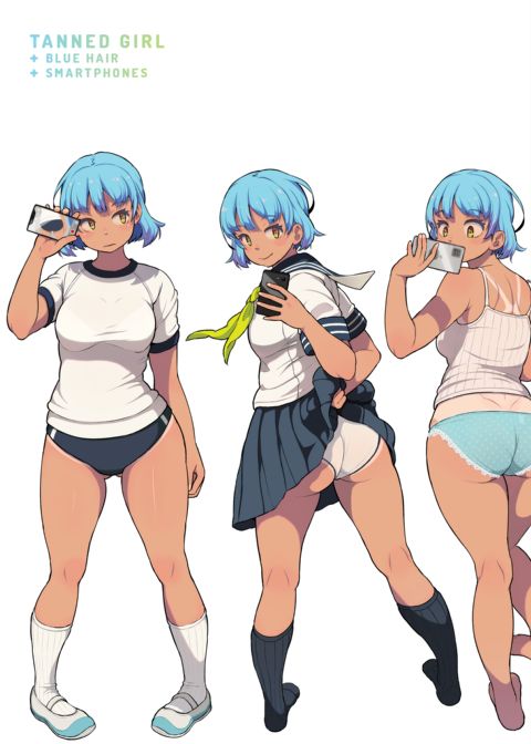 Tanned Girl + Blue Hair Anthology Chapter 1 page 47