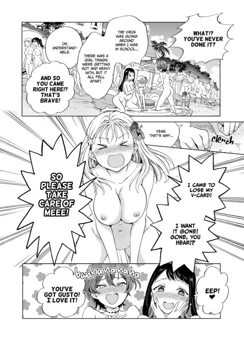 Happy Nudist Beach - It's a Great Day for a Lesbian Beach Orgy! Chapter 1 page 13