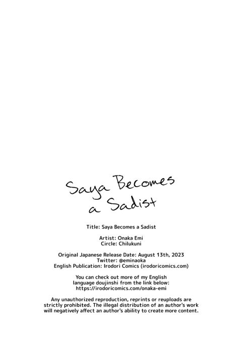 Saya Becomes a Sadist Chapter 1 page 39