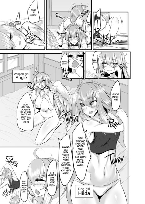 Two Flowers for Two Delivery Girls - Dog Girl and Winged Girl Make Steamy Happy Love with their New Dicks Chapter 1 page 4