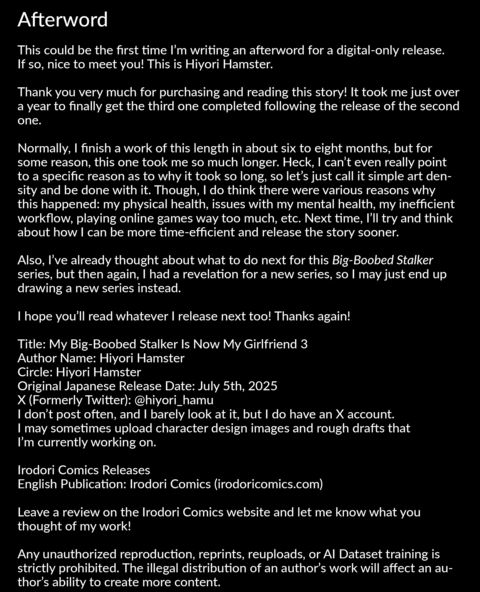 My Big-Boobed Stalker Is Now My Girlfriend 3 Chapter 1 page 54