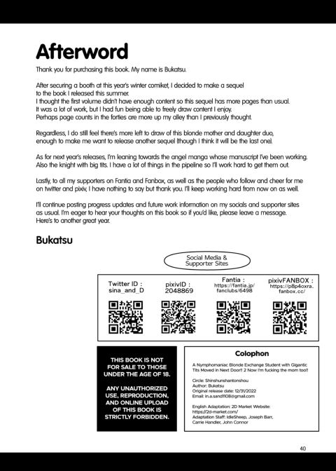A Nymphomaniac Blonde Exchange Student with Gigantic Tits Moved in Next Door 2 Chapter 1 page 40