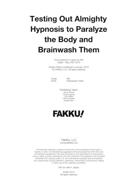 Testing Out Almighty Hypnosis to Paralyze the Body and Brainwash Them Chapter 1 page 22