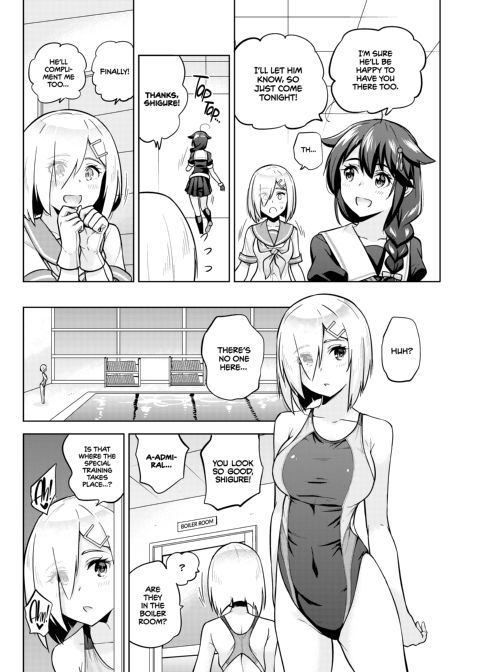 Shigure and Hamakaze in Racing Swimsuits Chapter 1 page 4