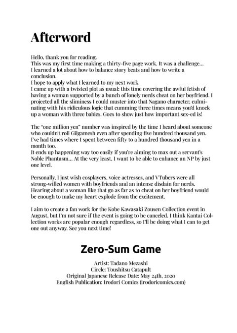Zero-Sum Game Chapter 1 page 37