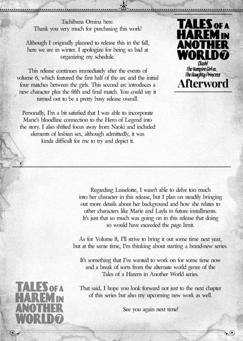 Tales of a Harem in Another World Vol. 7 - Clash! The Vampire Girl Vs. The Haughty Princess + Vol. 7.5 Chapter 1 page 63